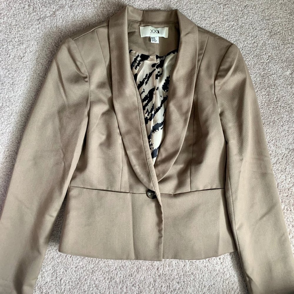 Tan Single Button Blazer
